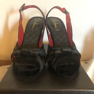 Cole Haan Morgan Air Bow Black Velvet Slingback